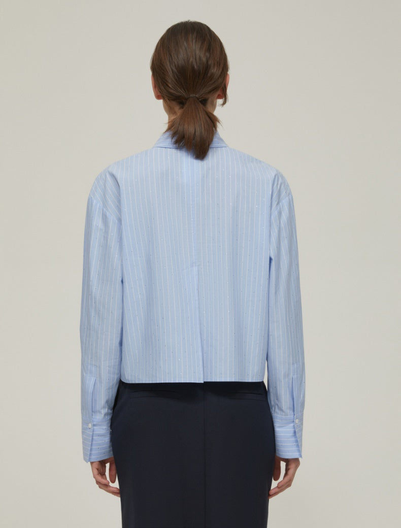 Pennyblack Camicia cropped con micro-strass