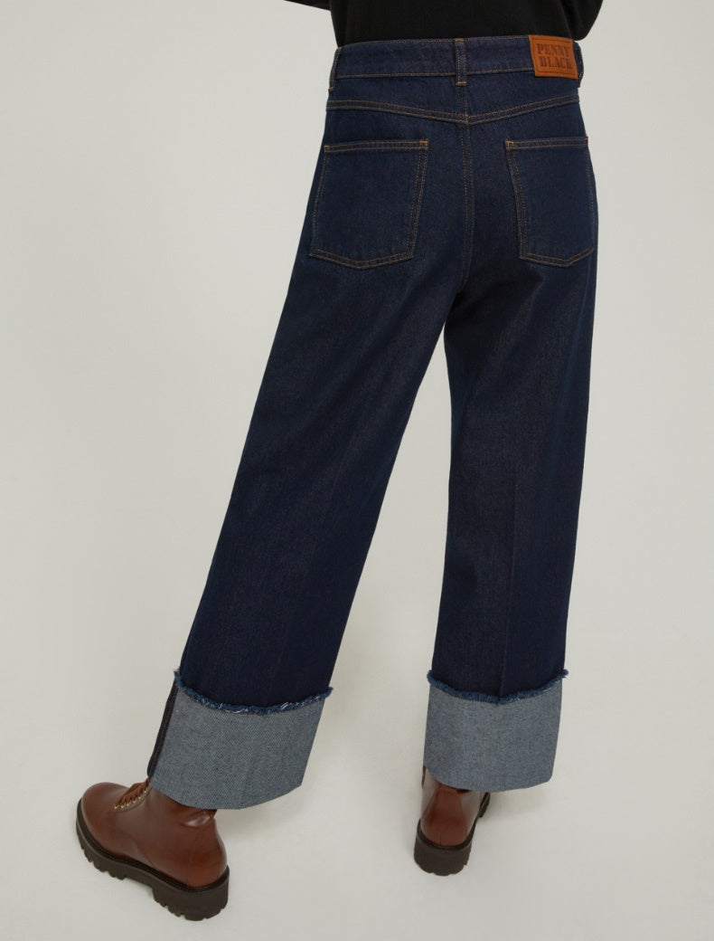 Pennyblack Jeans cropped con risvolto