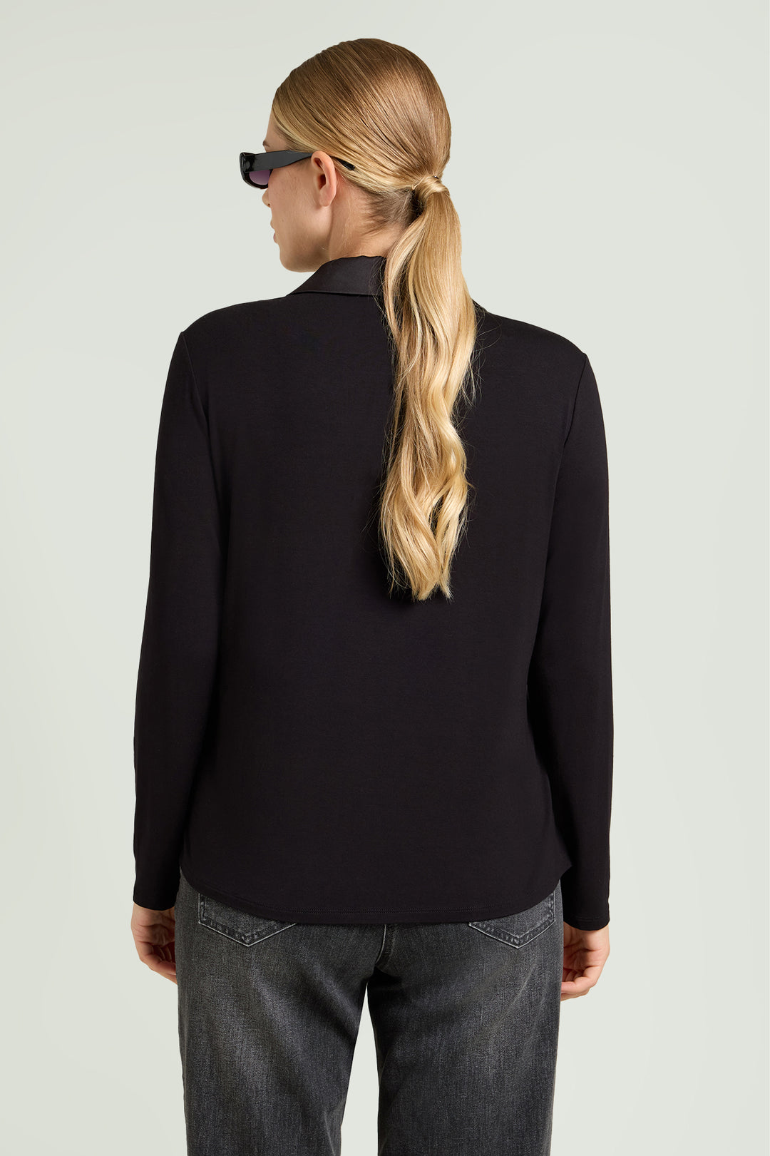 Luisa Viola polo in raso e jersey