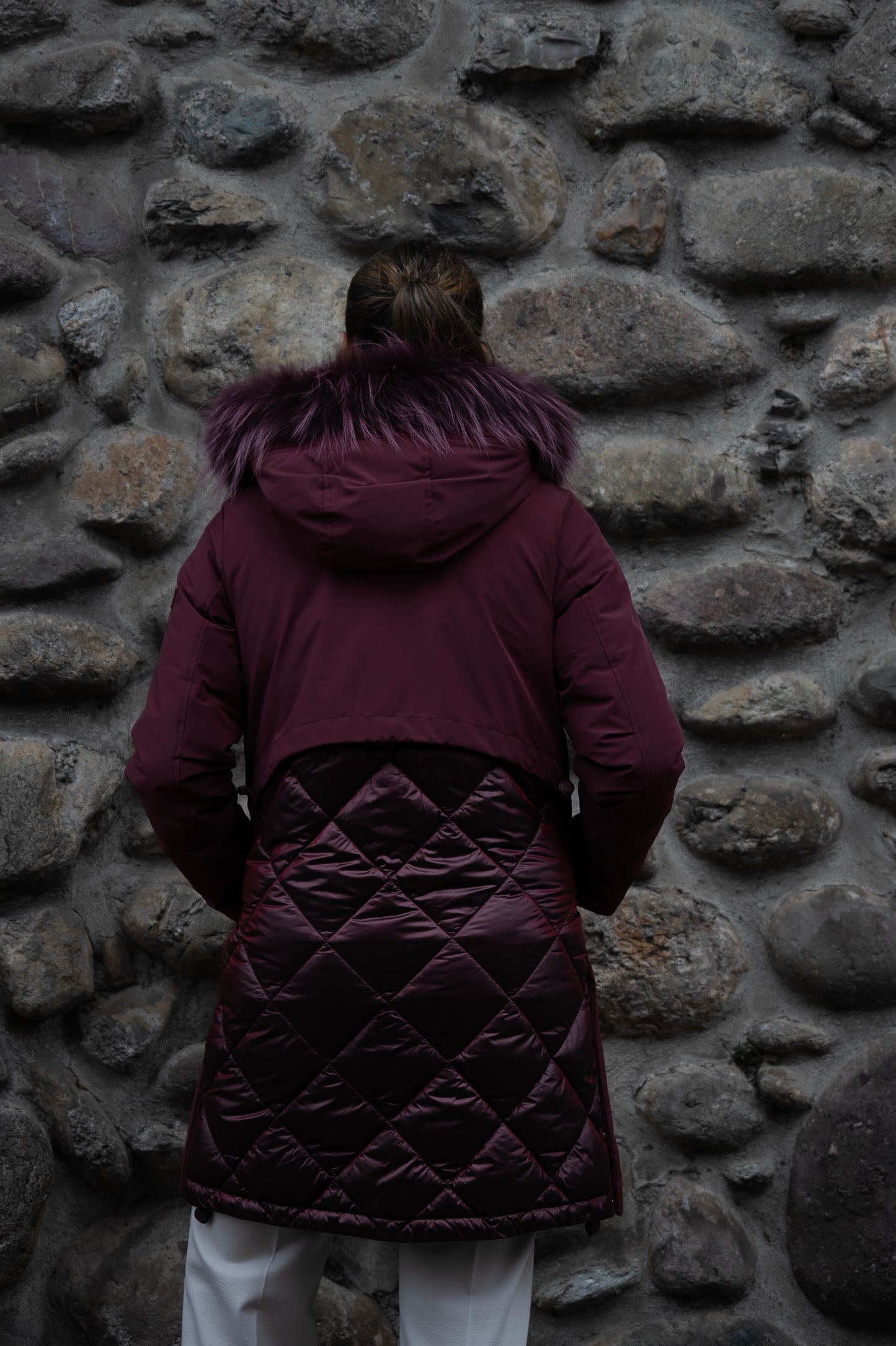 RIHUNIK piumino con pelliccia