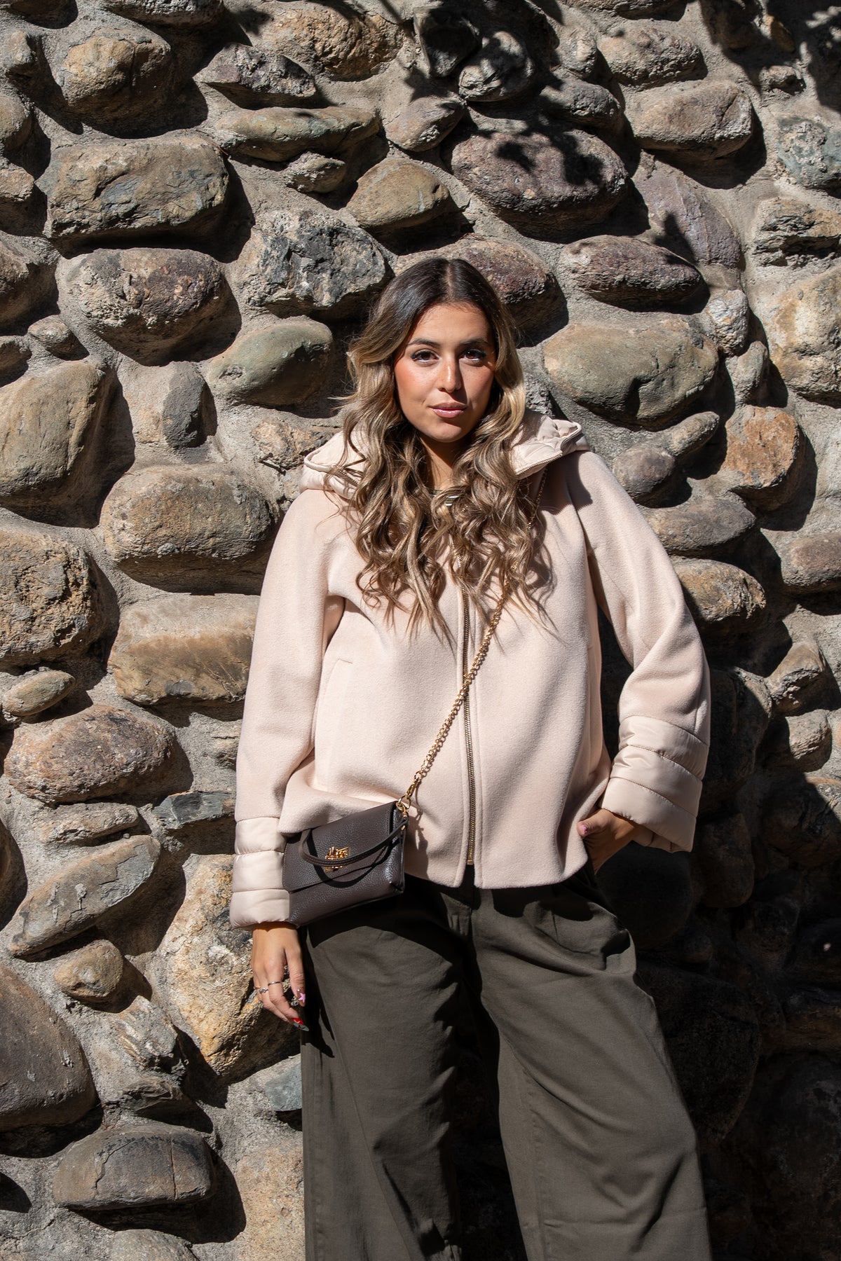 Borsa mini in pelle marrone