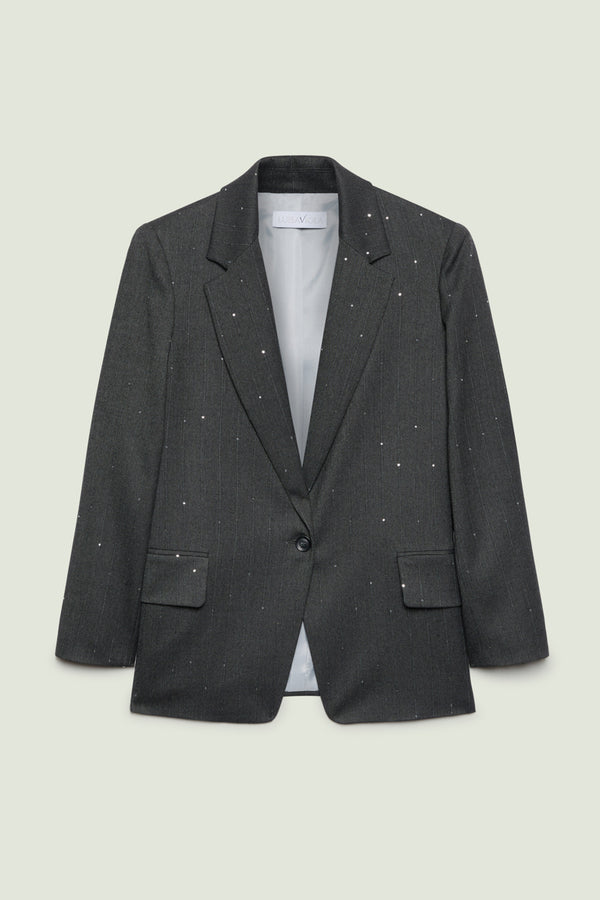 Blazer in saglia gessata ricamata