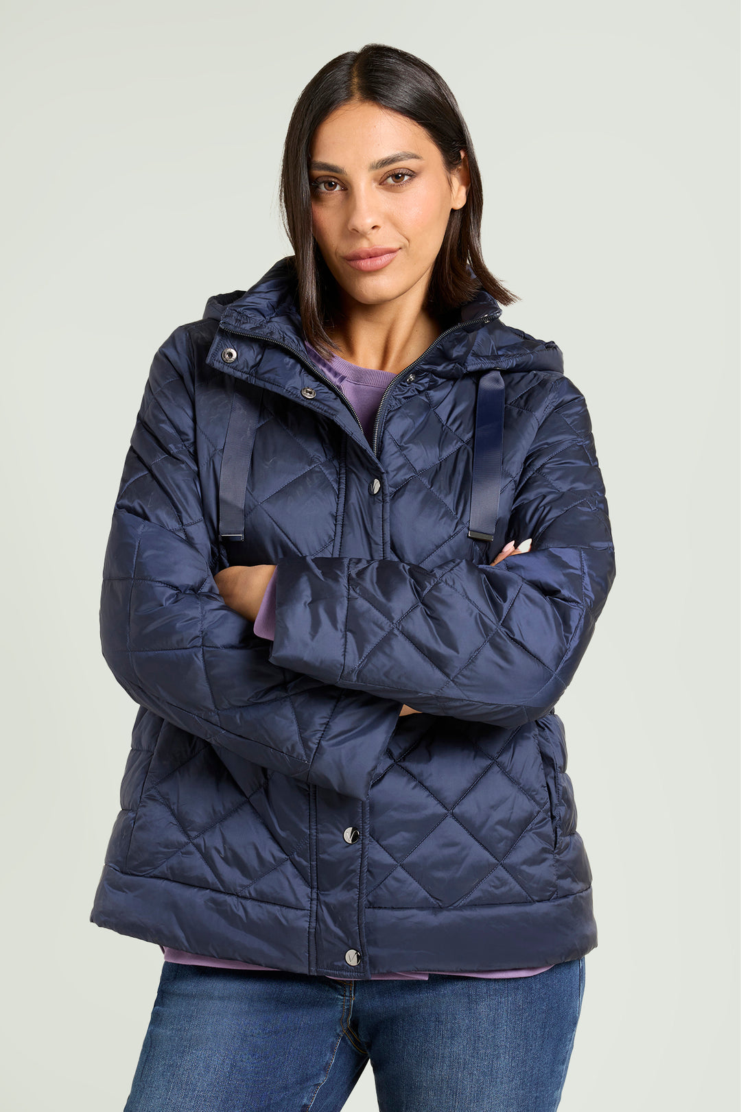 Luisa Viola Piumino con cappuccio staccabile
