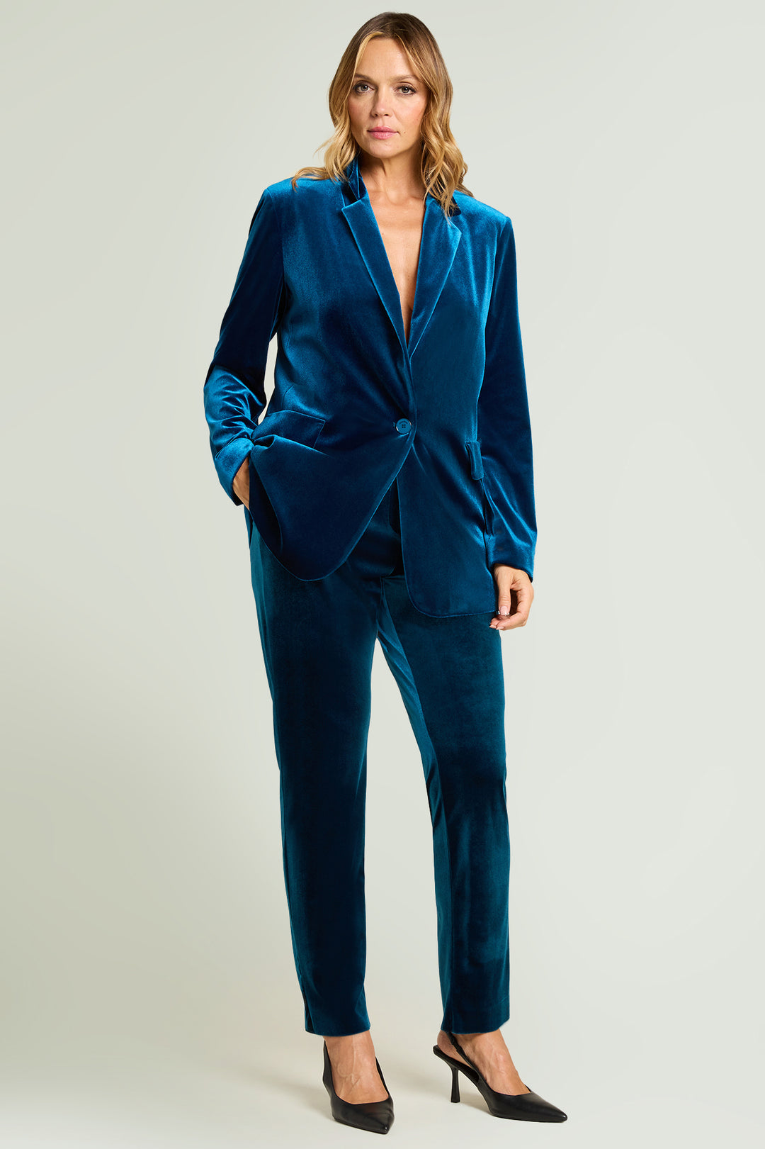 LuisaViola blazer in velluto stretch