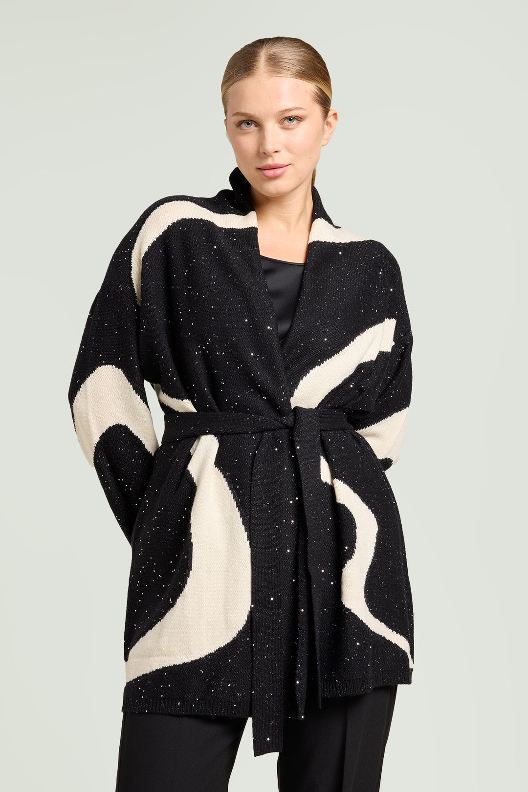 LuisaViola cardigan con intarsio ad onde