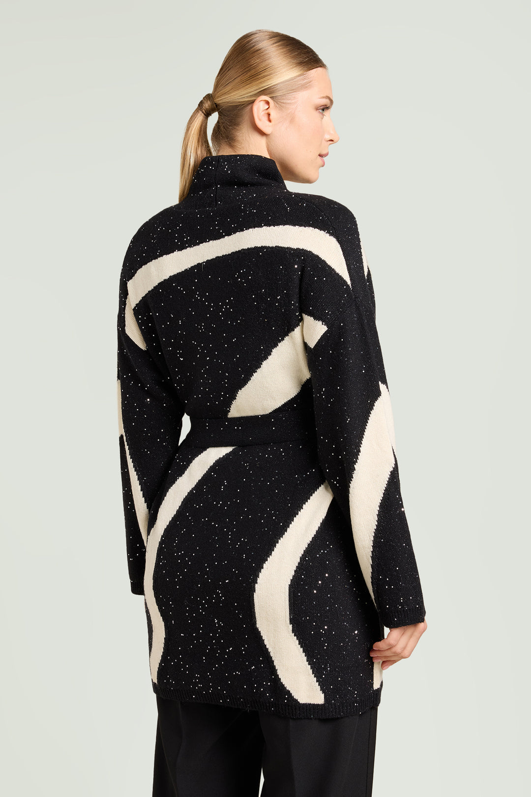 LuisaViola cardigan con intarsio ad onde