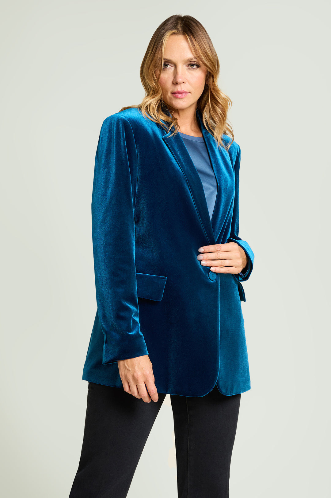 LuisaViola blazer in velluto stretch