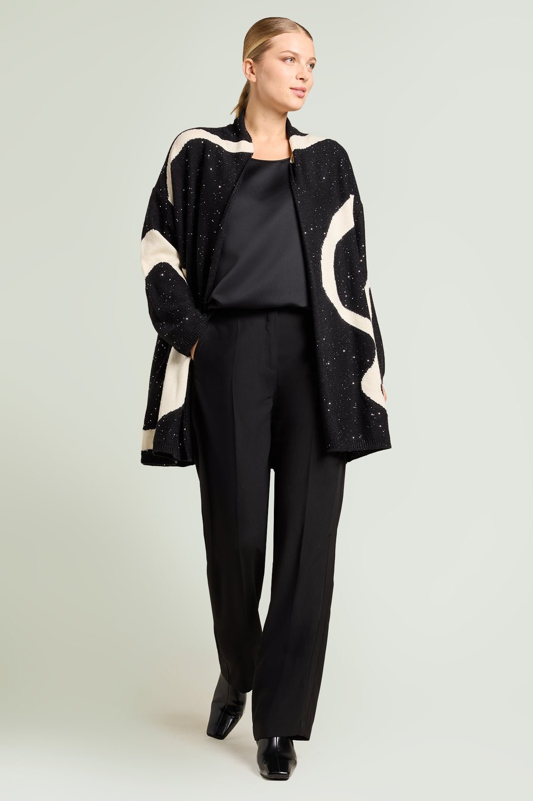 LuisaViola cardigan con intarsio ad onde