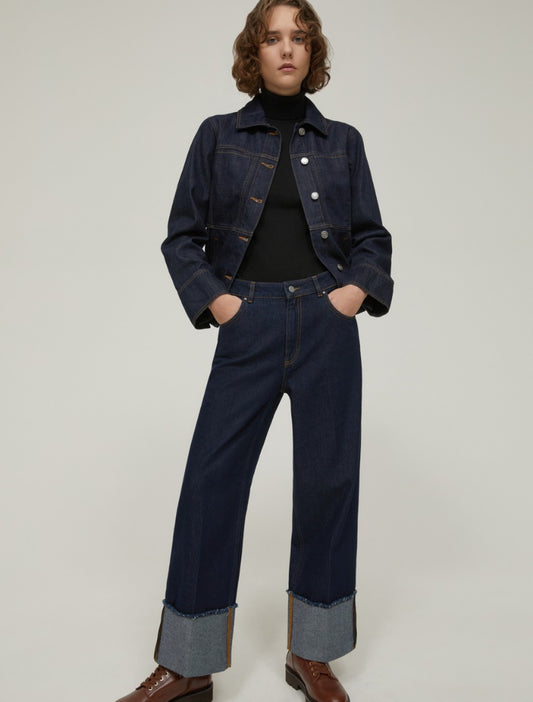 Pennyblack Jeans cropped con risvolto