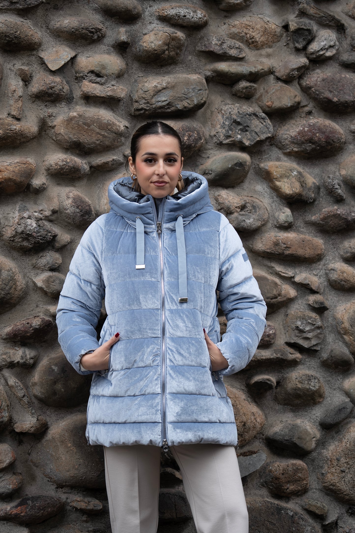 RIHUNIK piumino effetto velluto