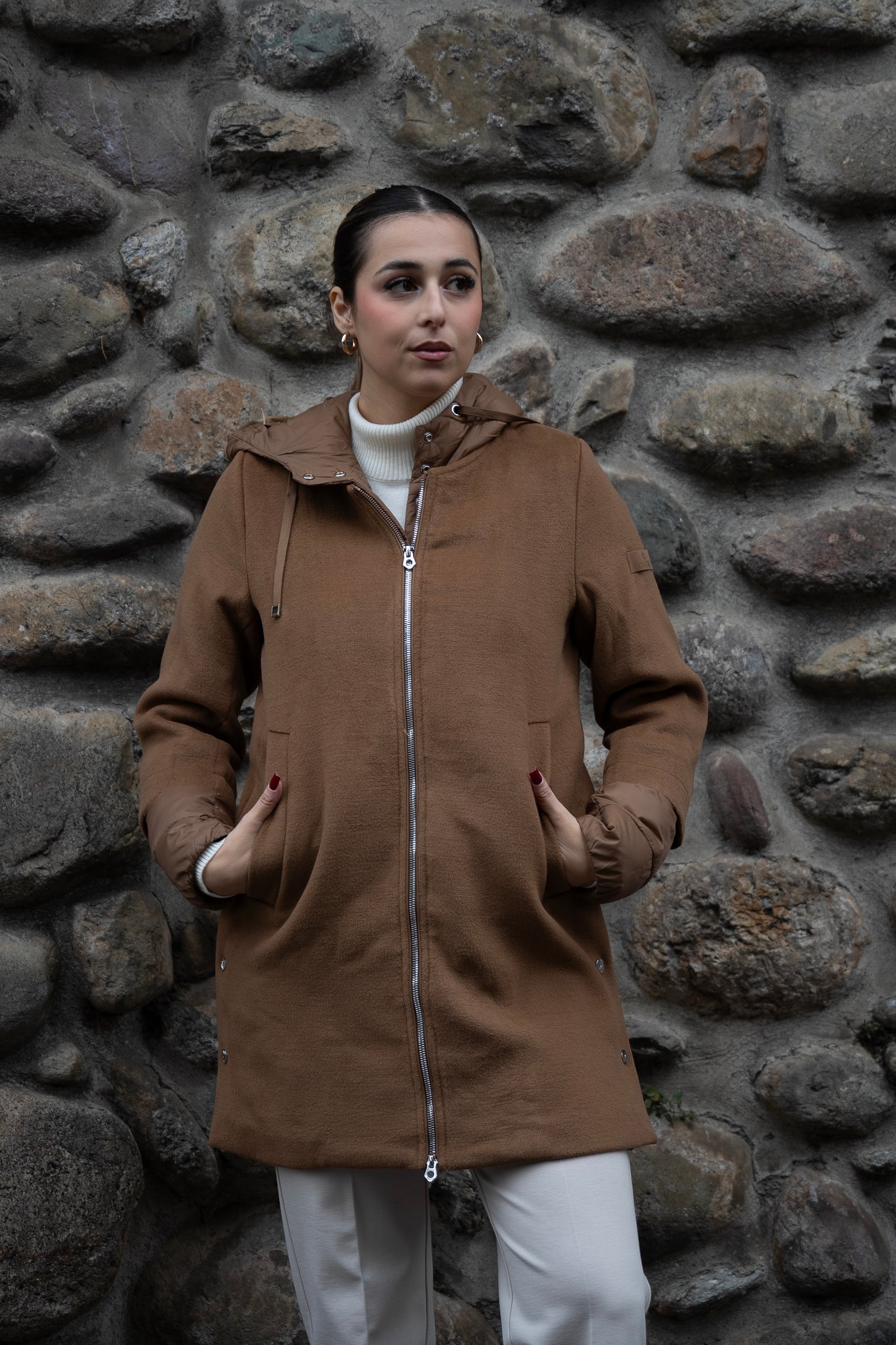 RIHUNIK cappotto con gliet e polsi staccabili