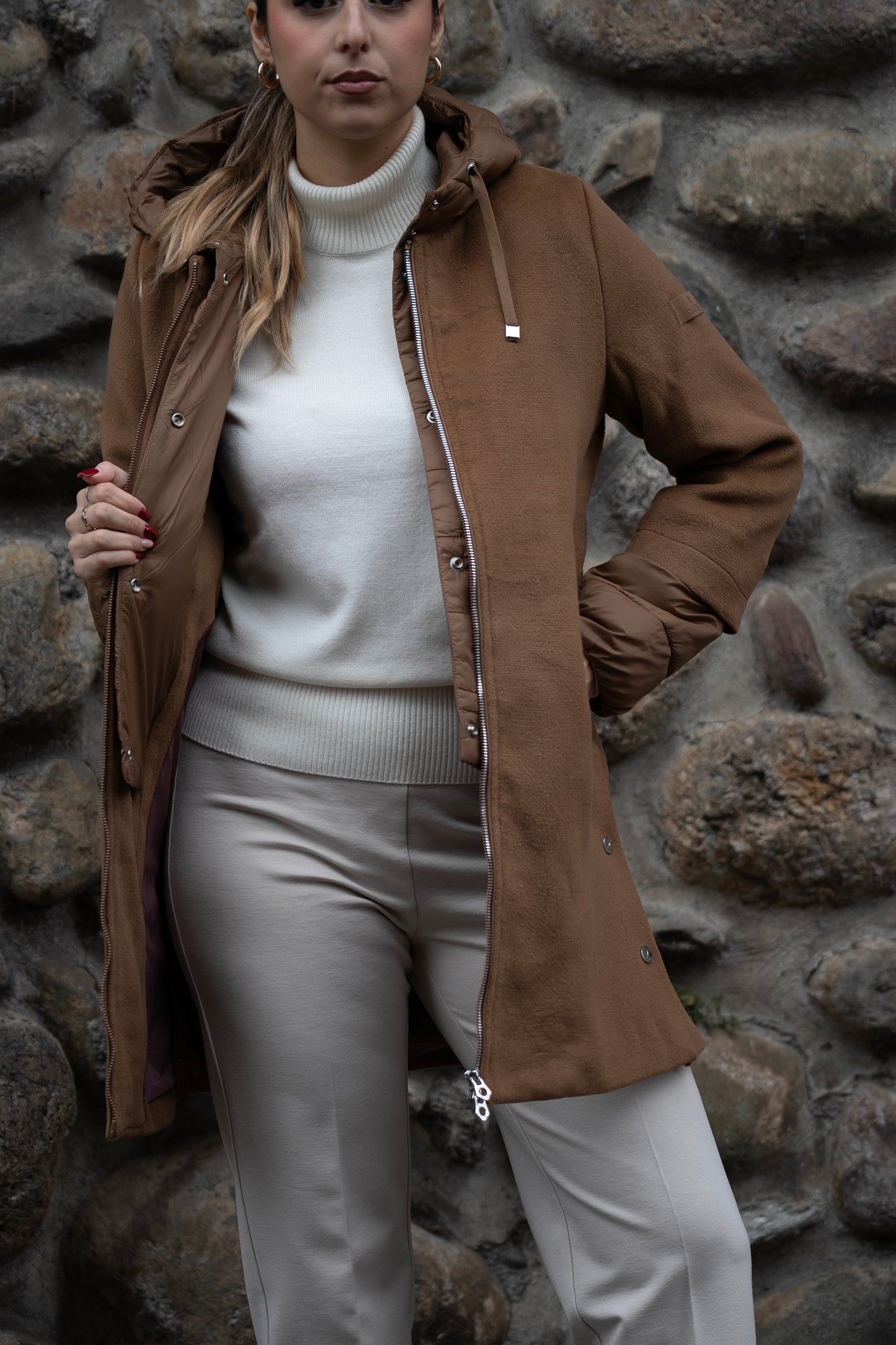 RIHUNIK cappotto con gliet e polsi staccabili