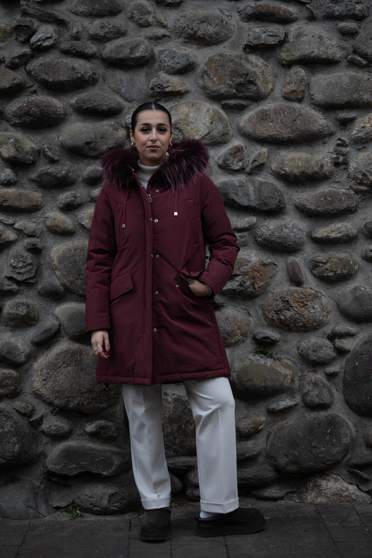 RIHUNIK piumino con pelliccia