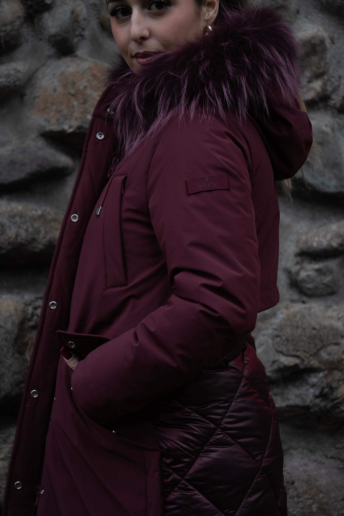 RIHUNIK piumino con pelliccia