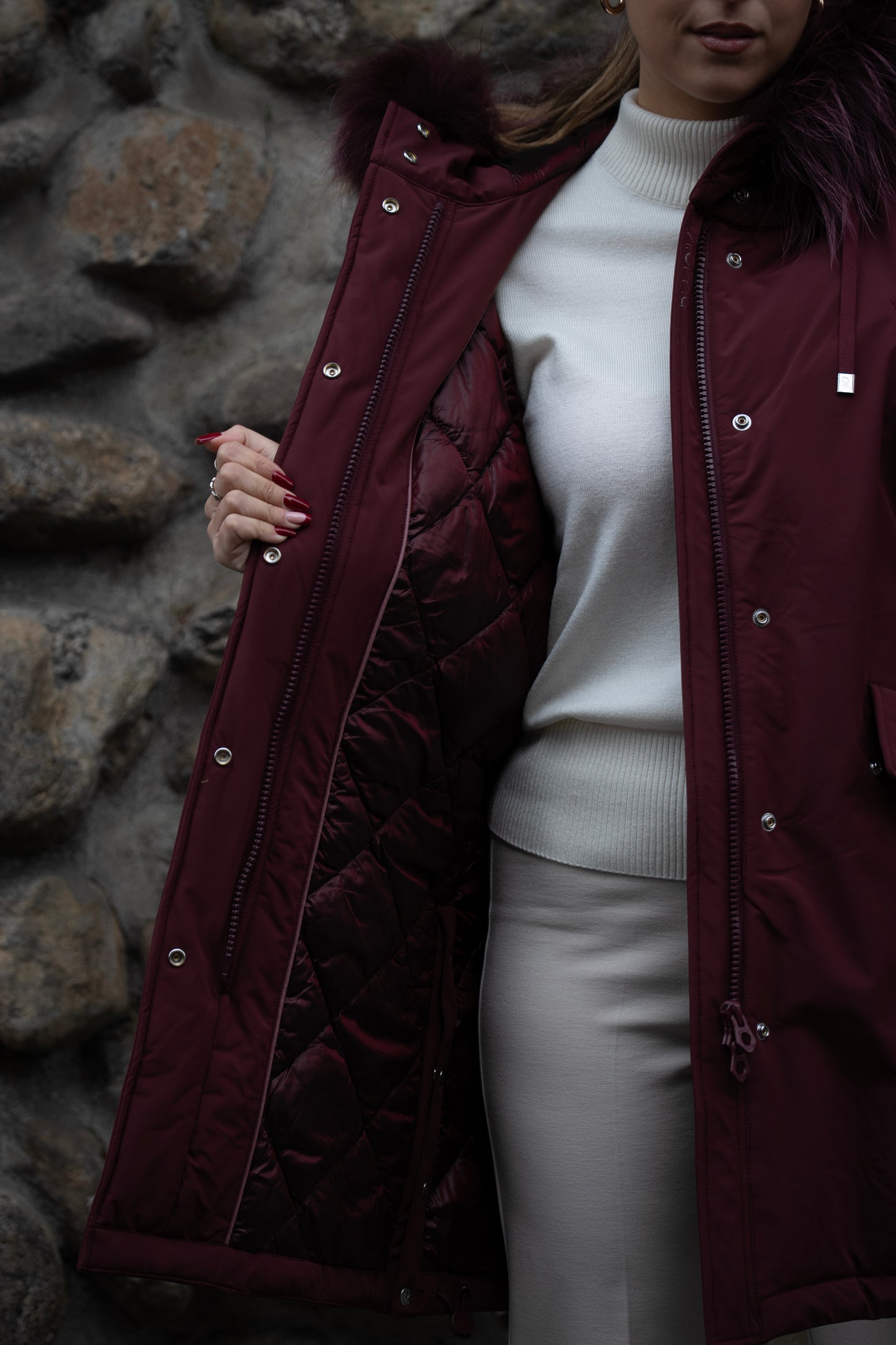 RIHUNIK piumino con pelliccia