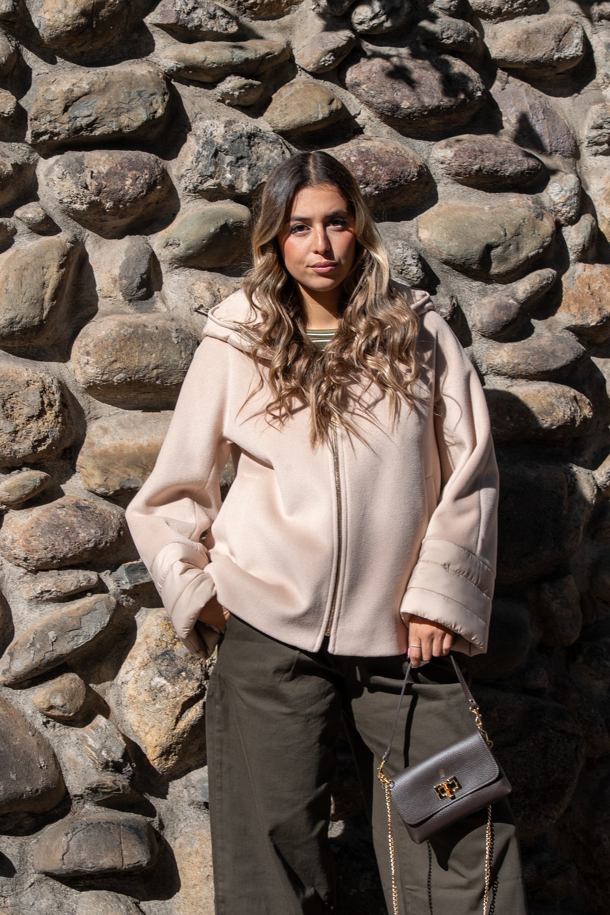 Borsa mini in pelle marrone