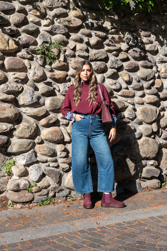 Jeans wide-leg a vita alta