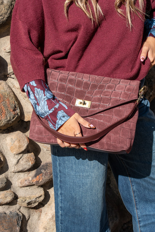 Borsa cocco a spalla bordeaux