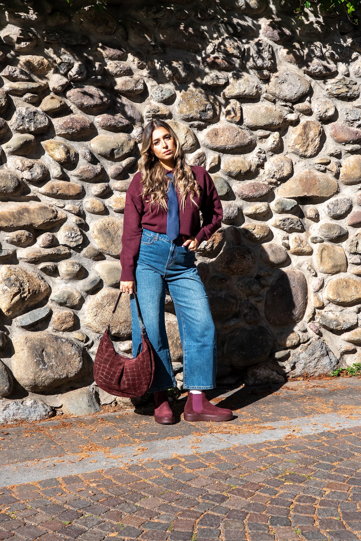 Borsa hobo cocco bordeaux