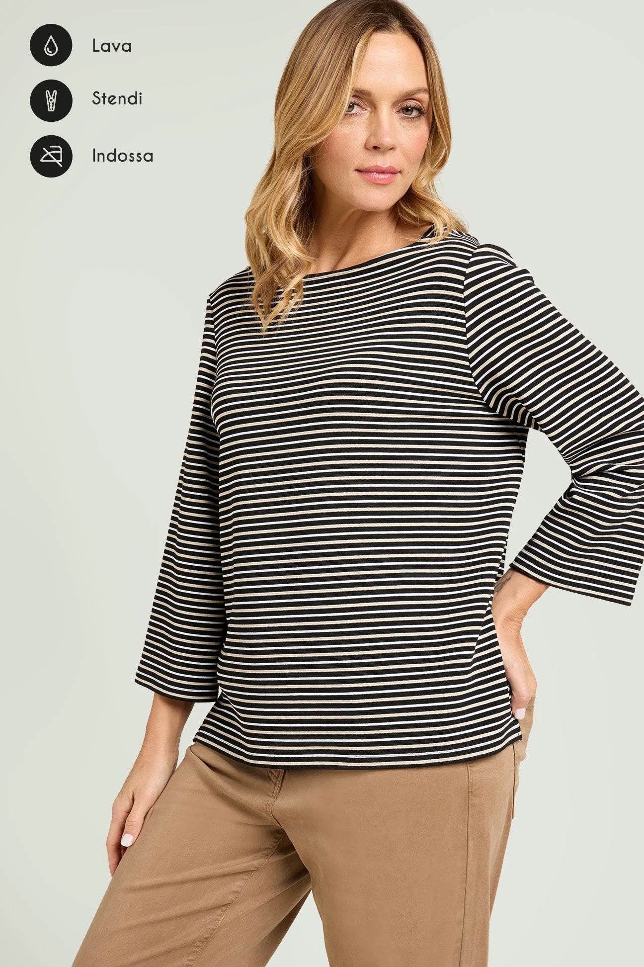 LuisaViola FELPA RIGATA IN JERSEY OTTOMAN