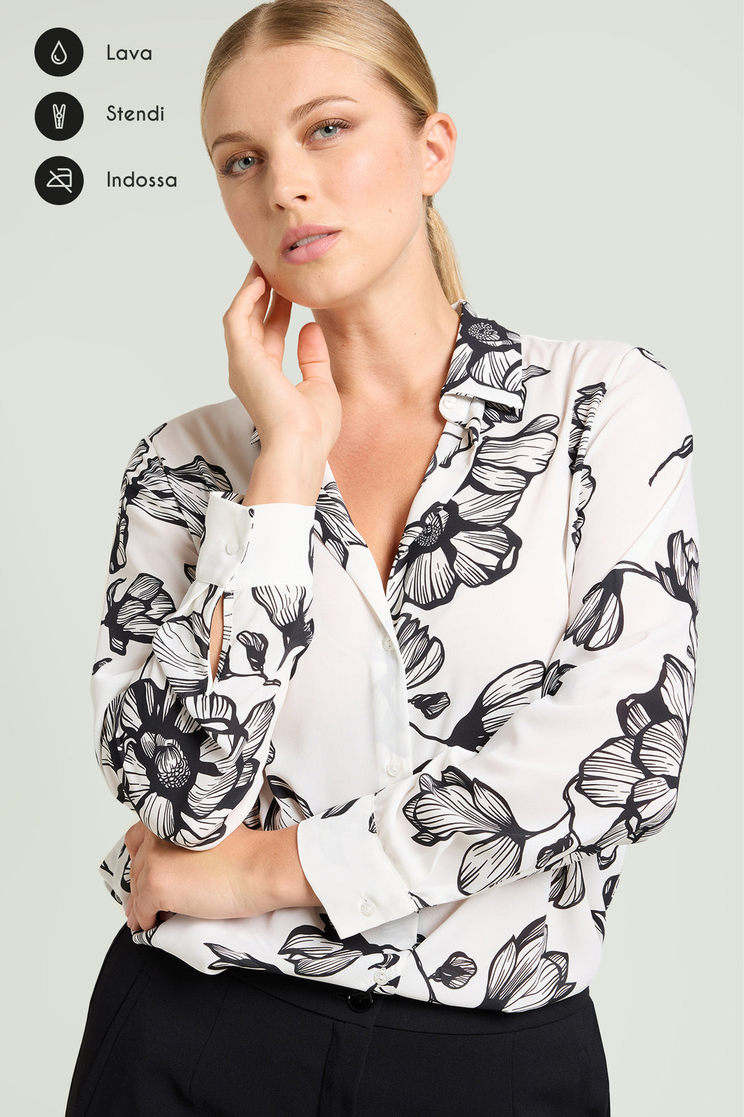 Luisa Viola Camicia in doppia georgette stampata