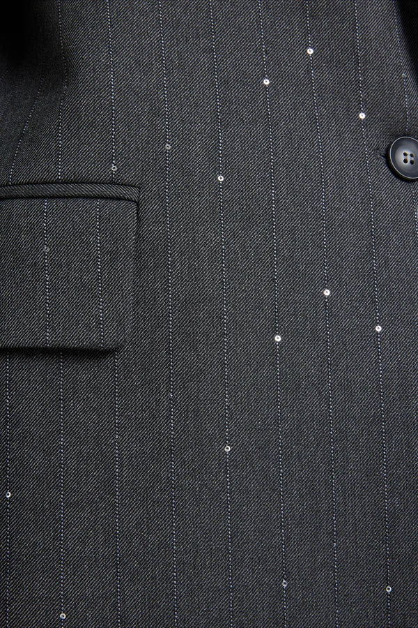 Blazer in saglia gessata ricamata