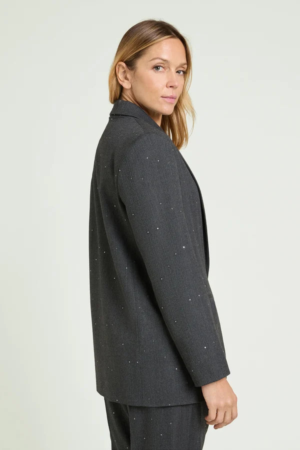 Blazer in saglia gessata ricamata