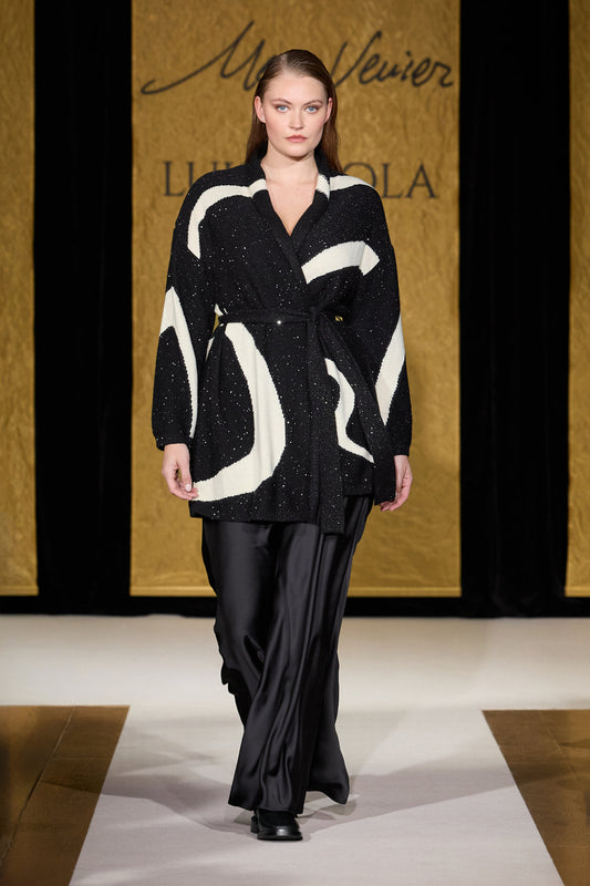 LuisaViola cardigan con intarsio ad onde