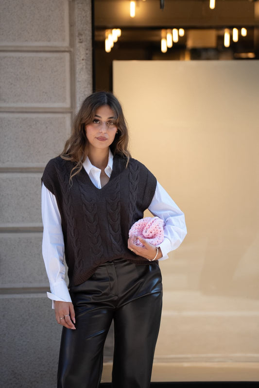 PhillyFirenze gilet in maglia con intreccio