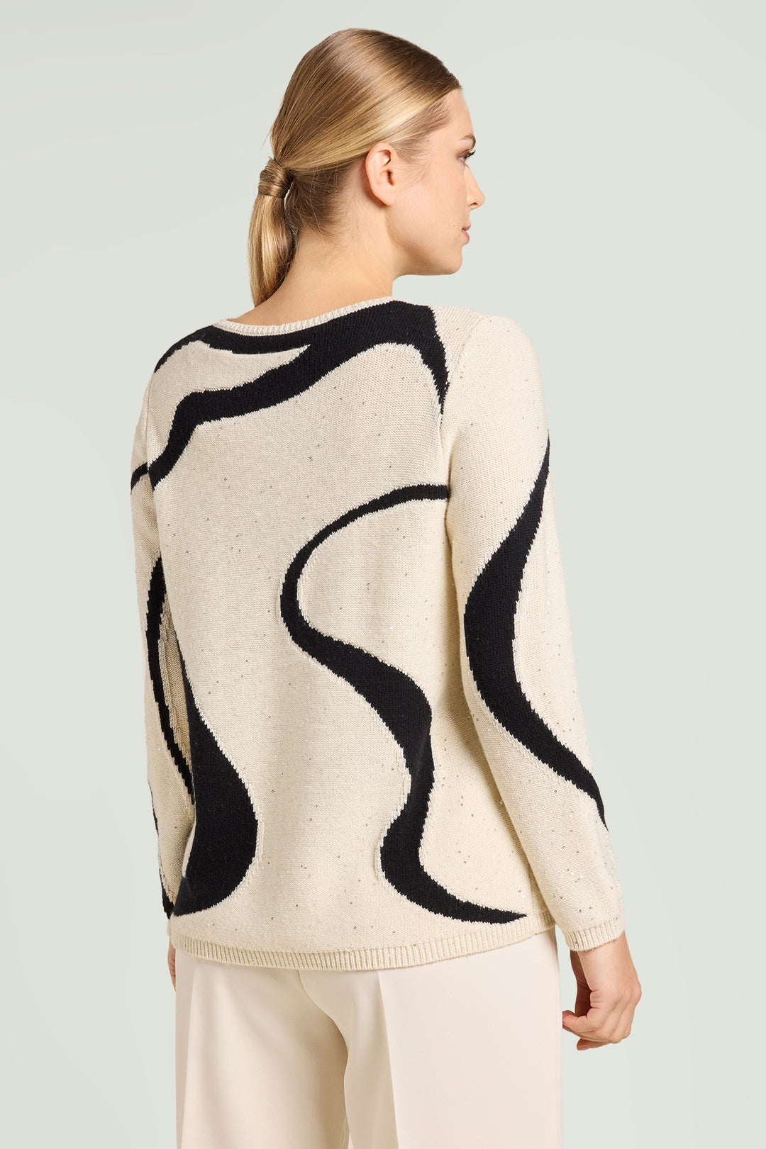 Luisa Viola Maglia con intarso ad onde