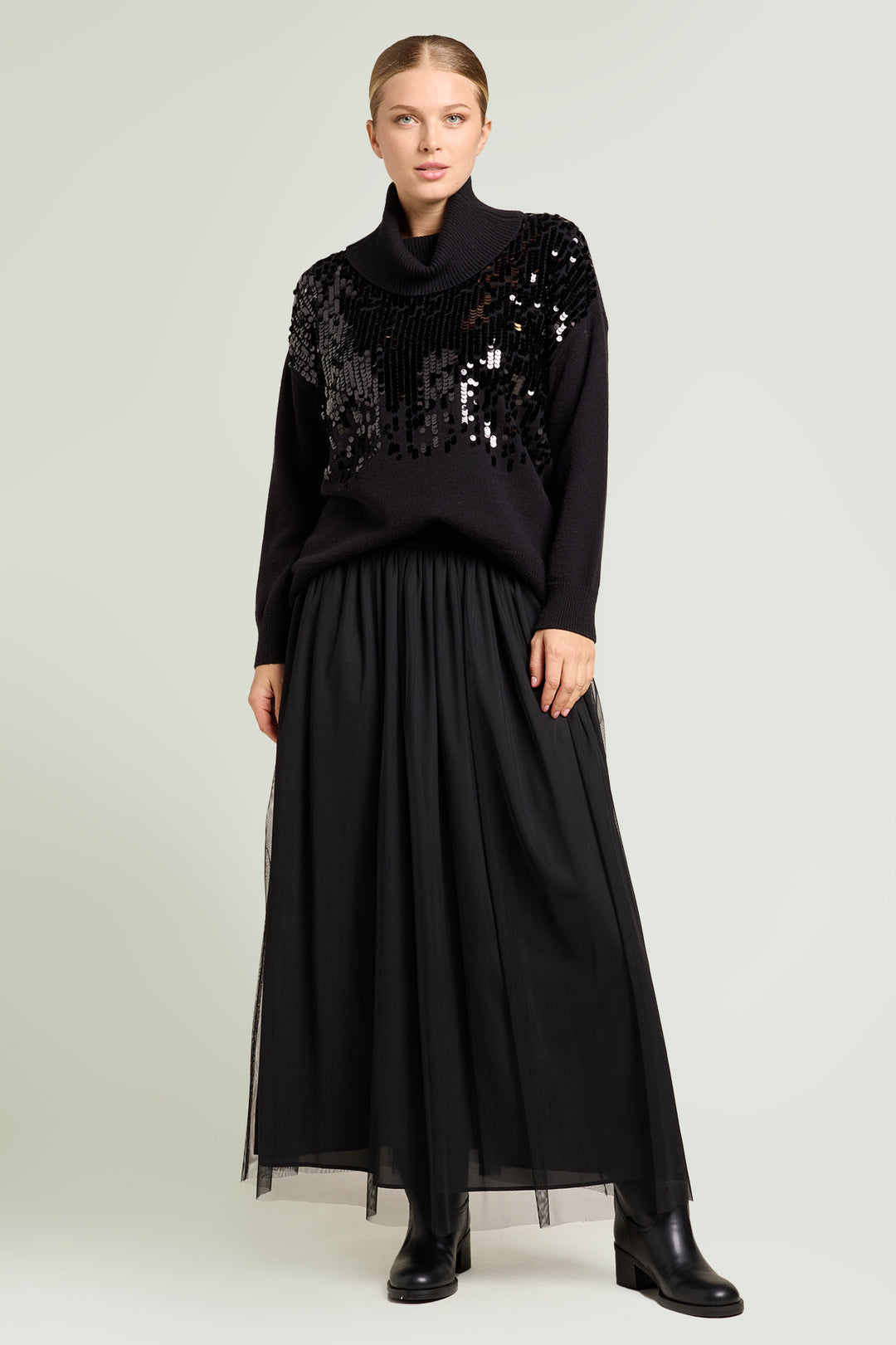 Luisa Viola Maglia ricamata con paillettes