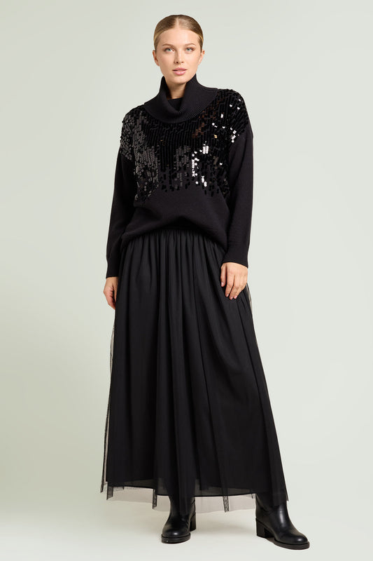 Luisa Viola Maglia ricamata con paillettes