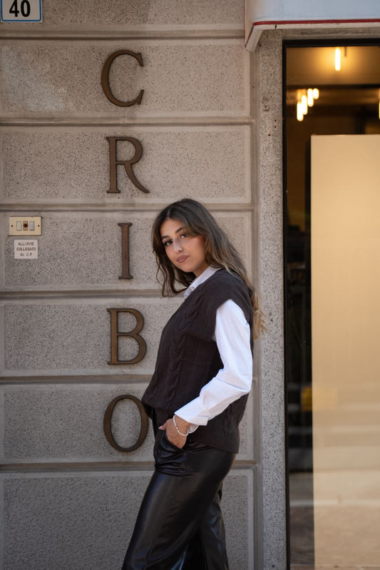 PhillyFirenze gilet in maglia con intreccio