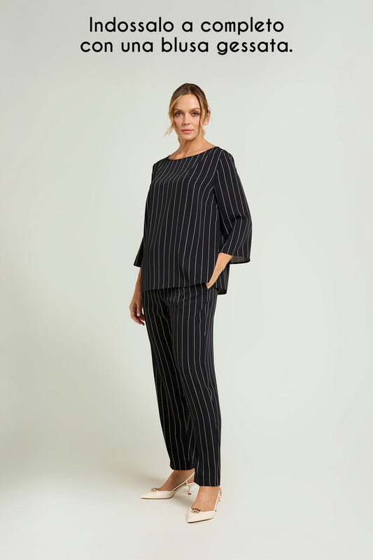 LUISA VIOLA Pantalone in cady gessato