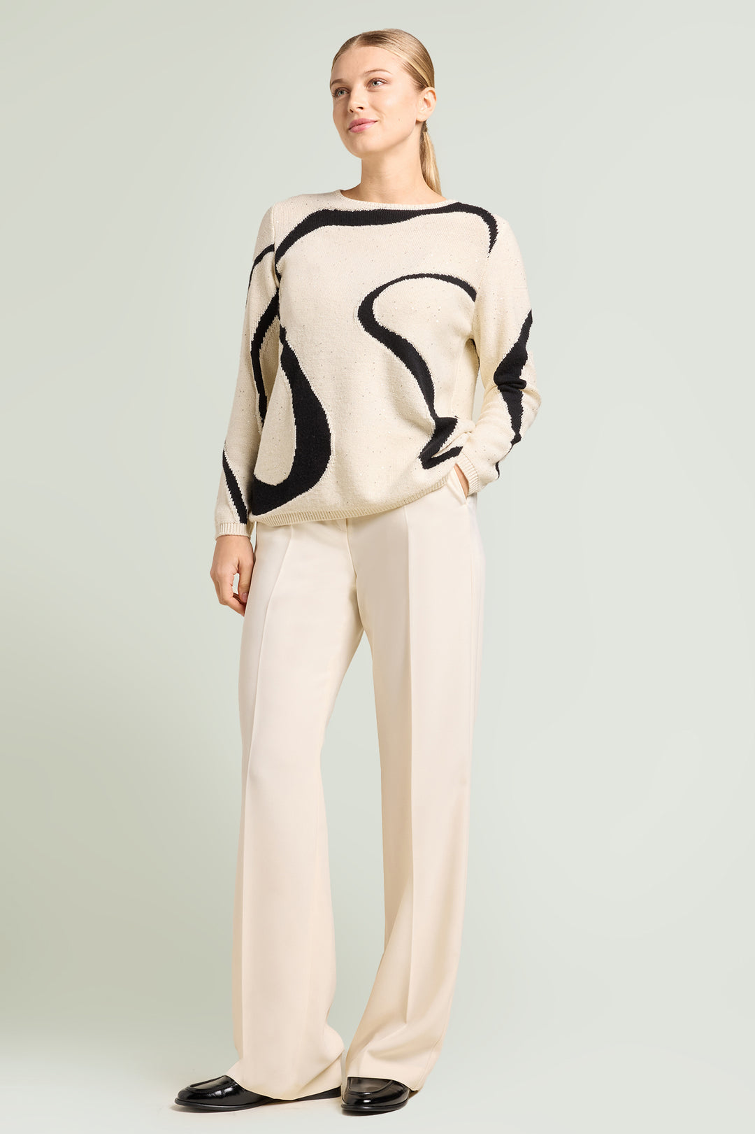 Luisa Viola Maglia con intarso ad onde