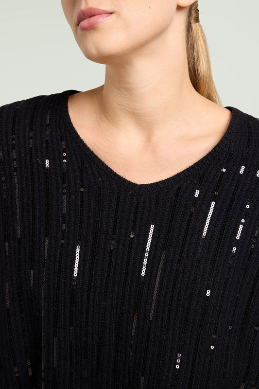 Luisa Viola maglia ricamata con paillettes