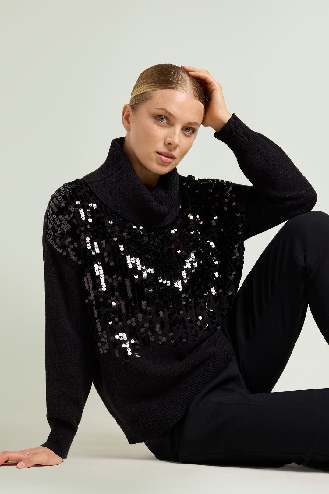 Luisa Viola Maglia ricamata con paillettes