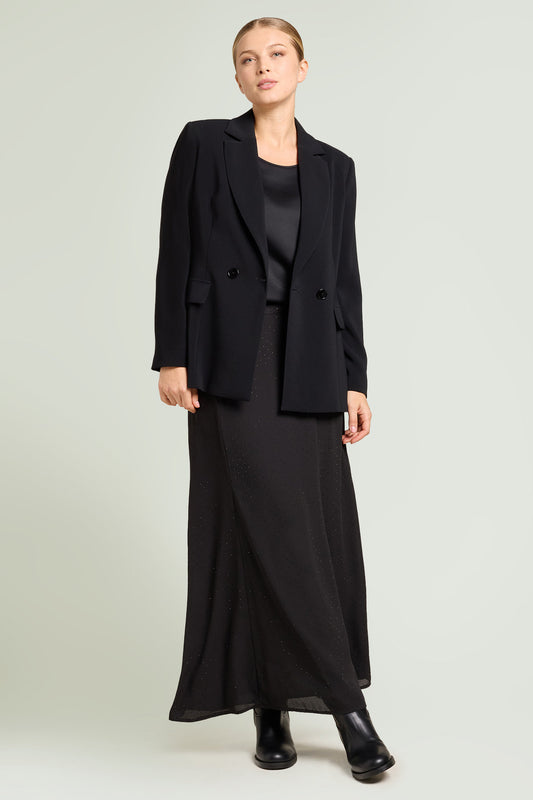 LuisaViola gonna lunga in georgette full strass